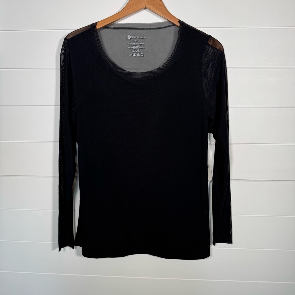 NEW tema athletics sheer long sleeve top XL
